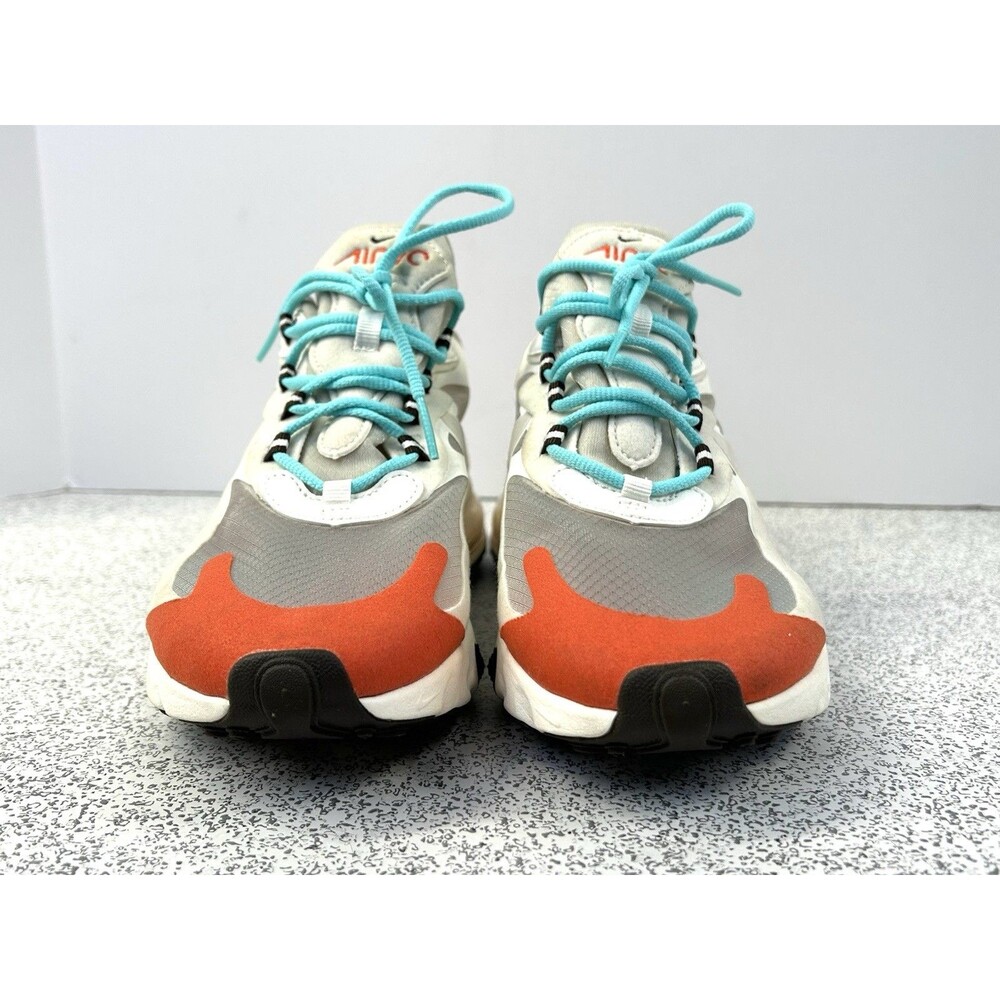 Nike Air Max 270 React Women's Size 8 Running Shoes Beige Chalk Orange - Picture 9 of 14